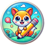 DALL·E 2025-01-12 21.14.20 - A beautiful circular app icon for a kids' comic creator app. The design features a cheerful cartoon fox holding a pencil, surrounded by colorful comic (1)
